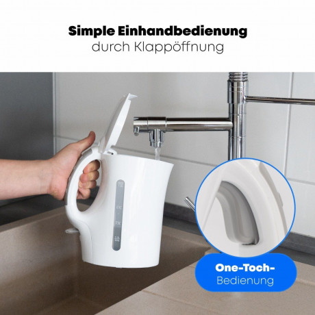 CLATRONIC CLATRONIC Wasserkocher WK 3462, Wasserkocher 1 Liter, weiss, 900 Watt schwarz Чайник CLATRONIC WK 3462, чайник 1 литр, белый, 900 Вт