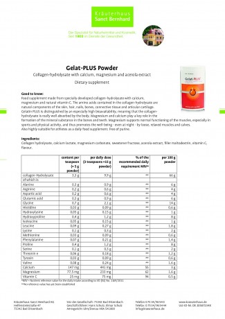 Krauterhaus Sanct Bernhardt Gelat-PLUS powder · 6x 475 g6 jars each 475 g на 6 months