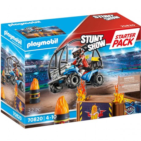PLAYMOBIL PLAYMOBIL 70820 Starter Pack Stuntshow Quad mit Feuerrampe PLAYMOBIL 70820 Starter Pack Квадроцикл для каскадеров с пожарной рампой