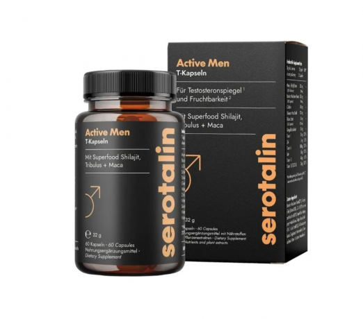 serotalin Active MEN 60st x 2packs, Витамины для мужчин, энергия и выносливость, аминокислоты и растительные экстракты, 2 уп х 60 шт 