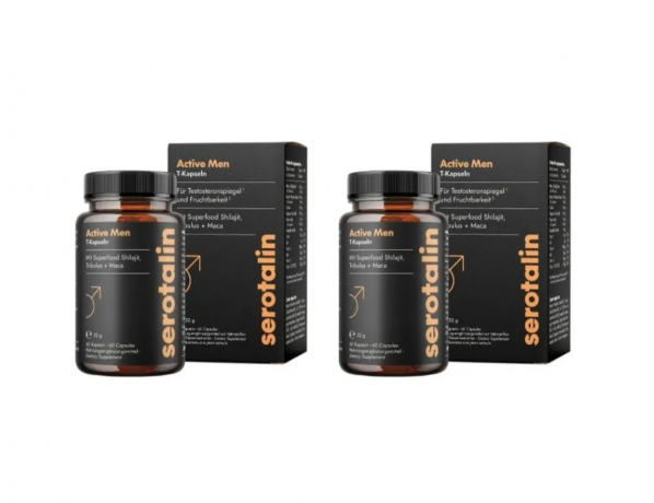 serotalin Active MEN 60st x 2packs, Витамины для мужчин, энергия и выносливость, аминокислоты и растительные экстракты, 2 уп х 60 шт 