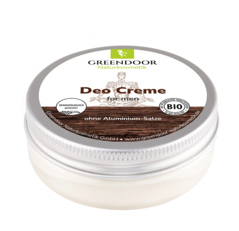 GREENDOOR Deo Creme for men 50ml, Крем дезодорант для мужчин, с органическими растительными маслами, без белых следов, без солей алюминия и без спирта, защита до 24ч, 50мл 