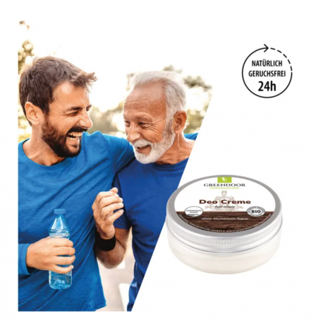 GREENDOOR Deo Creme for men 50ml, Крем дезодорант для мужчин, с органическими растительными маслами, без белых следов, без солей алюминия и без спирта, защита до 24ч, 50мл 
