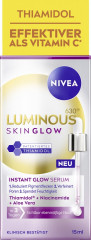 NIVEA Luminous630 Skin Glow Instant Glow Serum, 15 ml, Нивеа Сыворотка для лица, Luminous630 и ниацинамид, мгновенное сияние, сужение пор, 15 мл