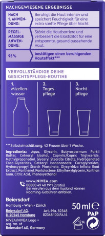 NIVEA Nachtpflege Beruhigend Sussholzextrakt + Panthenol, 50 ml, Нивеа ночной крем пантенол, экстракт солодки, масло ши успокаивающий 50 мл