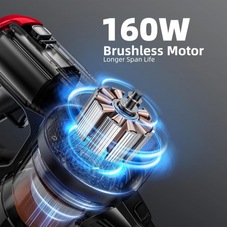 CONOPU CONOPU Akku-Hand-und Stielstaubsauger, 160,00 W, beutellos, Staubsauger 25Kpa Staubsauger Kabellos 160W mit 2 Saugmodi LED-Leuchte Беспроводной ручной и стержневой пылесос CONOPU, 160,00 Вт, без мешка, пылесос, беспроводной пылесос 25 кПа, 160 Вт,