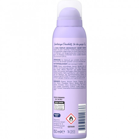 ISANA Parfum Deodorant Secret Moment 150ml, Изана Парфюмированный дезодорант-спрей, таинственный аромат, 48ч защита, 150 мл