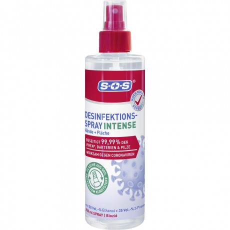SOS Desinfektionsspray INTENSE, 250 ml, SOS Дезинфицирующий спрей INTENSE, для рук и поверхностей, эффективен против коронавирусов, 250мл