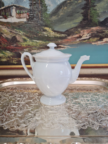 Чайник винтажный, белый фарфор, 14 x 15 см, Германия, 1960-70гг.