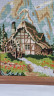 Картина винтажная Goeblin Im Stil "Дом в горах", вышивка в деревянной раме, 46,5 x 36,5 см, Германия, 1960-1970гг.