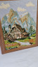 Картина винтажная Goeblin Im Stil "Дом в горах", вышивка в деревянной раме, 46,5 x 36,5 см, Германия, 1960-1970гг.