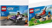 LEGO 2er Set: 30589 Go-Kart-Fahrer - Polybag + Polybag 30570 Luftkissenboot fur Tierrettung Набор из 2 предметов: 30589 Водитель картинга — полиэтиленовый пакет + полиэтиленовый пакет 30570 Судно на воздушной подушке для спасения животных