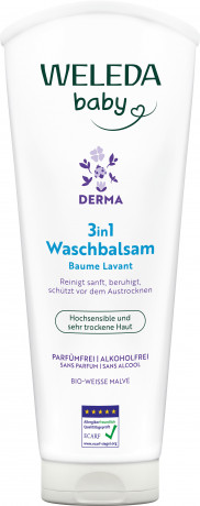 WELEDA 3in1 Waschbalsam Weisse Malve, 200 ml, Моющий бальзам Derma 3 в 1 с белой мальвой для особо чувствительной кожи лица, тела и волос, 200 мл