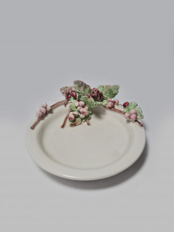 Керамическая тарелка с фактурным декором, 10,5 см, Италия, 1960-70гг.