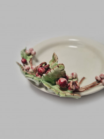 Керамическая тарелка с фактурным декором, 10,5 см, Италия, 1960-70гг.