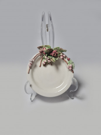 Керамическая тарелка с фактурным декором, 10,5 см, Италия, 1960-70гг.