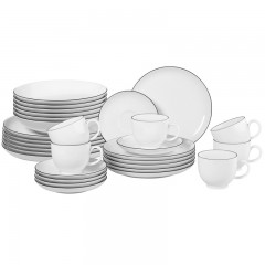 Seltmann Weiden Seltmann Weiden Lido Black Line Kombi-Set rund 30-tlg. Комбинированный набор Seltmann Weiden Lido Black Line из 30 предметов.