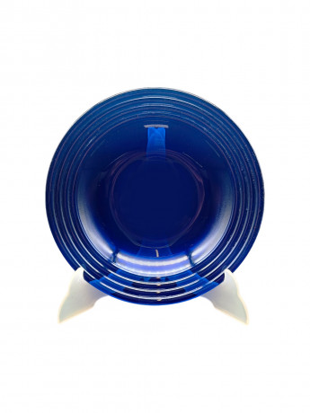 Тарелка декоративная винтажная Murano, синее стекло, 22 см, Италия, 1970-80гг.