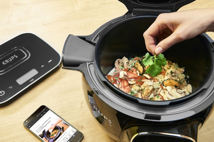 Krups Krups Multikocher CZ8568 Cook4Me+ Grameez, 1600 W, 6 l Schussel, vernetzte Waage, 300 Rezepte, 6 Programme, kompatibel mit Cook4Me-App  Мультиварка Krups CZ8568 Cook4Me+ Grameez, 1600 Вт, чаша 6 л, подключаемые весы, 300 рецептов, 6 программ, совмес