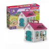 Schleich Horse Club 42703 Игровой набор "Домик маленького подковы", конюшня с лошадью и жеребёнком, фигурки, складной кейс, аксессуары, от 5 лет, Германия