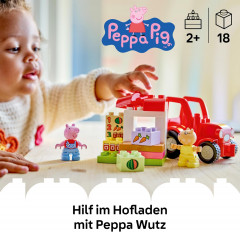 LEGO DUPLO 10468 Свинка Пеппа Конструктор Трактор и Рынок, 18 деталей, 2 фигурки, от 2 лет
