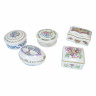 PORCELAINE FINE DE Limoges Коллекционные фарфоровые шкатулки, 5,5 см, 5 штук, Франция, 1960-70гг.