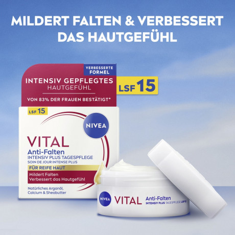 NIVEA VITAL Anti-Falten Intensiv Plus Tagespflege LSF 15, 50 ml, Нивеа Дневной крем для лица для зрелой кожи, SPF 15, против глубоких морщин, 50 мл