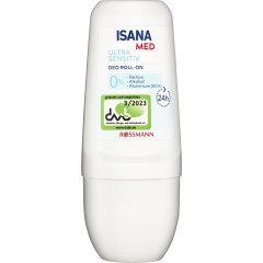 ISANA MED Deo Roll-on ultra sensitiv 50ml, Изана Мед Шариковый дезодорант для сверхчувствительной кожи, 0% парфюма и алюминия, 50 мл