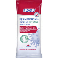 SOS Desinfektions-Tucher Intense, 10 Stuck, SOS Дезинфицирующие салфетки Intense, против бактерий, грибков и вирусов, 10 шт