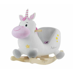 bieco Schaukelpferd Plusch Einhorn Schaukeltier 60 cm Baby Wippe Holz Spielzeug ab 9 M Schaukeltiere Лошадка-качалка