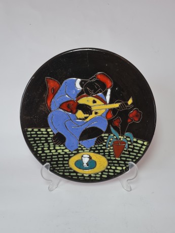 Les Ceramiques Коллекционная тарелка "Мандола", 24см, Тунис 1950г.