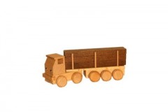 Holzspielzeug Sattelzug mit Langholz natur Деревянный игрушечный автопоезд с бревнами натуральный