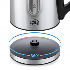 T24 T24 Wasserkocher T24 Wasserkocher 2200W Teekocher Edelstahl 1,7L Kabellos LED, 1,7 l, 2200 W, 360° Schwenksocke  Ergonomischer Griff  LED-Beleuchtung  Temperaturauswahl  Uberhitzungsschutz  Warmhaltefunktion  Чайник T24 Чайник T24 Чайник 2200 Вт, нерж