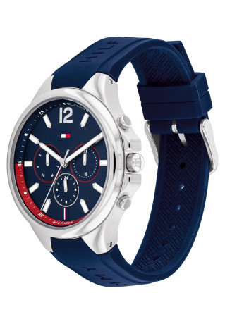 Tommy Hilfiger SPORT Chronograph watch silber silber/blau blau СПОРТ часы с хронографом серебристый серебристый/синий синий