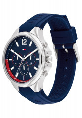 Tommy Hilfiger SPORT Chronograph watch silber silber/blau blau СПОРТ часы с хронографом серебристый серебристый/синий синий