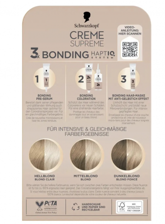 Schwarzkopf Creme Supreme 11-11 Стойкая крем-краска для волос Ультра-светлый титановый блонд, интенсивный уход и 100% закрашивание седины