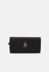 Tommy Hilfiger PLUSH LARGE FLAP WALLET Wallet black КОШЕЛЕК С БОЛЬШИМ КЛАПАНОМ PLUSH Бумажник черный