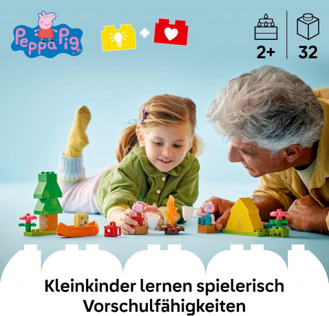 LEGO DUPLO 10452 Свинка Пеппа Конструктор Поход с Папой Свинкой, 32 детали, 2 фигурки, от 2 лет