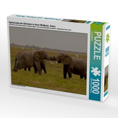 CALVENDO Puzzle CALVENDO Puzzle Spielstunde der Elefanten in freier Wildbahn. Kenia Пазл CALVENDO Puzzle Игра для слонов в дикой природе. Кения