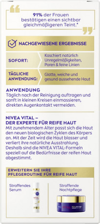 NIVEA VITAL BB Creme Tagespflege Mittlerer Hautton LSF 15, 50 ml, Нивеа BB крем для зрелой кожи, SPF 15, средний тон, выравнивание и anti-age, 50 мл