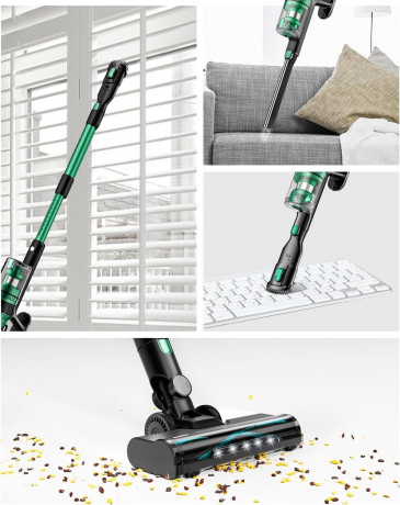 Micol Micol Akku-Hand-und Stielstaubsauger Ideal fur Hartboden, Teppiche, Tierhaare, 250,00 W, beutellos, LED-Display, Anti-Tangle-Burste, 6-in-1 fur Boden Teppiche Tierhaare Беспроводной ручной пылесос Micol, идеально подходит для твердых полов, ковров,