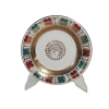 Тарелка винтажная Z&amp;Co Tirschenreuther Bavaria, белый фарфор с бирюзово-красным и золотым декором, 20,5 x 3 см, Германия, 1960-70гг.