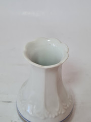 Ваза винтажная Mitterteich Bavaria с серебристой / синей полосой, фарфор, 11 см, Германия, 1960-70гг.