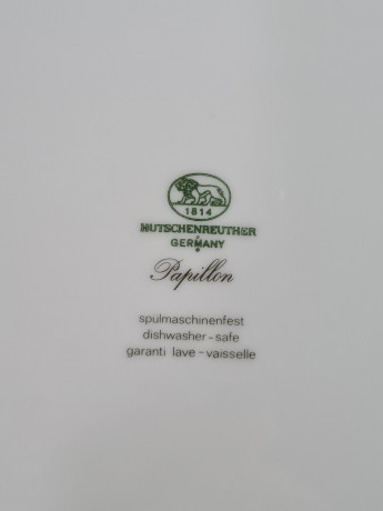 Тарелка винтажная Hutschenreuther с ботаническим принтом, фарфор, 4 шт., 25 см, Германия, 1970-80гг.