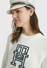 Tommy Hilfiger INTARSIA CREW NECK Jumper ecru ИНТАРСИЯ КРУГЛЫЙ ВЫРЕЗ Джемперы экрю
