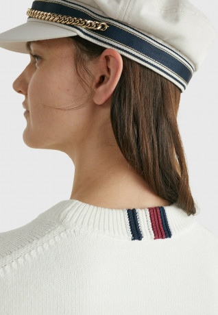 Tommy Hilfiger INTARSIA CREW NECK Jumper ecru ИНТАРСИЯ КРУГЛЫЙ ВЫРЕЗ Джемперы экрю