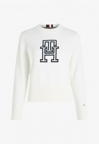 Tommy Hilfiger INTARSIA CREW NECK Jumper ecru ИНТАРСИЯ КРУГЛЫЙ ВЫРЕЗ Джемперы экрю