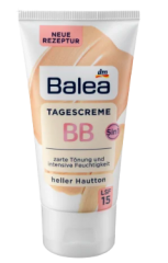 Balea Getönte Tagescreme BB Heller Hautton, Балеа ВВ крем дневной с витамином Е и маслом косточек персика, светлый тон, SPF15, 50мл