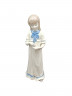 Статуэтка винтажная "Девочка с книгой" в бело-голубых тонах, фарфор, 22 х 7.5 см, ГДР, 1980-90гг.