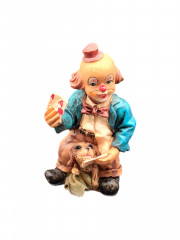 Статуэтка винтажная Im Stil Gilde &quot;Клоун с собакой и картами&quot;, фарфор, 14 см, Германия, 1970-80гг.